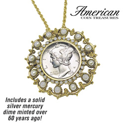 Silver Mercury Dime Pendant Model# 11267