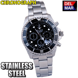 Del-Mar Black Chronograph Watch Model# 50209