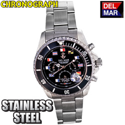Del-Mar Black Nautical Watch&nbsp;&nbsp;Model#&nbsp;50213