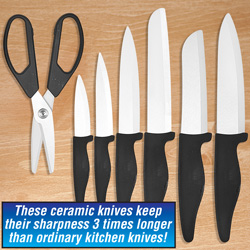 7 Piece Ceramic Knife Set&nbsp;&nbsp;Model#&nbsp;A05-7-CDDN-S