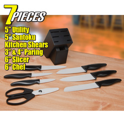 7 Piece Ceramic Knife Set with Block&nbsp;&nbsp;Model#&nbsp;80293