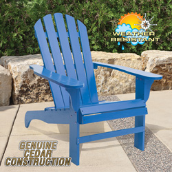 Cedar Adirondack Chair - Blue Model# CS-001KD-BL