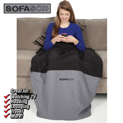 SofaSox Microfleece Blanket&nbsp;&nbsp;Model#&nbsp;BLACK/GREY