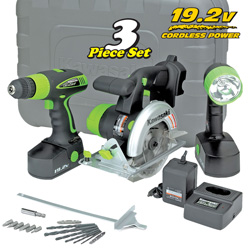 3 Piece 19.2V Cordless Power Tool Kit&nbsp;&nbsp;Model#&nbsp;840646