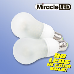 4 Pack Cool/Frosted 90 LED Light Bulbs&nbsp;&nbsp;Model#&nbsp;605065
