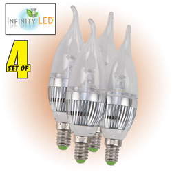 4 Pack Warm LED Candelabra Bulbs Model# UDC3-WW-4PK