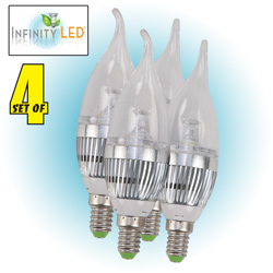 4 Pack Cool LED Candelabra Bulbs&nbsp;&nbsp;Model#&nbsp;UDC3-CW-4PK