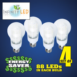 4 Pack Ultra 88 LED Light Bulbs Model# UA60CW/4