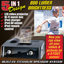 LED Projector With iPod Dock Model# OPTIMAX II