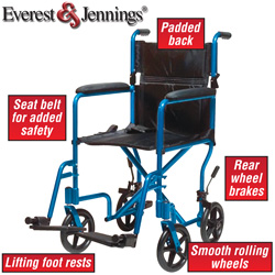 Blue Transport Chair&nbsp;&nbsp;Model#&nbsp;EJ768-1