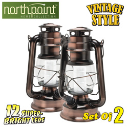 2-Pack Vintage 12 LED Lanterns Model# 190462 X2