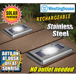 Pair of Solar Rectangle Pathway Lights Model# 235011-41CTF