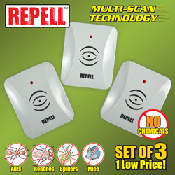 3 Pack of Ultrasonic Pest Repellers&nbsp;&nbsp;Model#&nbsp;GH-324