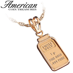 Gold Ingot Pendant 1G Model# 4859