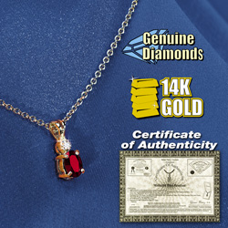 Ruby/ Diamond 1KT Necklace