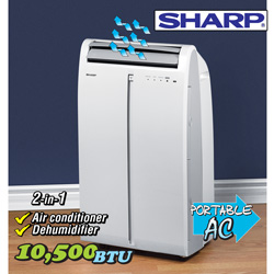 Sharp 10500BTU Portable A/C&nbsp;&nbsp;Model#&nbsp;CVP2P10SC-R