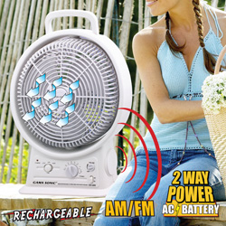 Portable Rechargeable Fan/Radio Model# PRTFAN