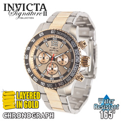 Invicta Chronograph Watch - Gold Dial&nbsp;&nbsp;Model#&nbsp;7408