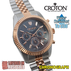 Croton Rose Gold Chronograph Watch Model# CC311326TTRG