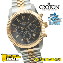 Croton Gold Chronograph Watch&nbsp;&nbsp;Model#&nbsp;CC311326TTYL