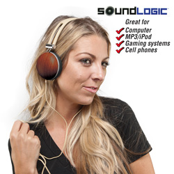 Wooden Stereo Headphones&nbsp;&nbsp;Model#&nbsp;WHP-12-5644-DARK BROWN