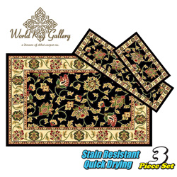 3-Piece Rug Set - Black Model# 5810