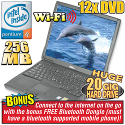 Dell Pentium 4 1.8GHz Notebook Computer With DVD&nbsp;&nbsp;Model#&nbsp;P4