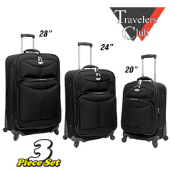 3-Piece Expandable Luggage Set Model# EVA-22103-EX-BLACK