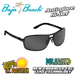 Baja Beach Black Aluminum Sunglasses Model# XD109 BLACK