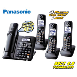Panasonic 4-Handset with Dual Keypad Model# KX-TG6644