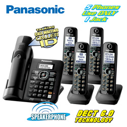Panasonic 5-Handset Phone System Model# KX-TG6645B