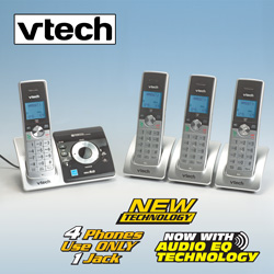 V-Tech DECT 6.0 4 Handset Phone System Model# LS6325-4