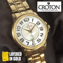 Croton Gold Big Number Watch Model# CN307409YLDW