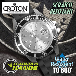 Silver Croton Sport Divers Strap Watch Model# CA301157BSSL