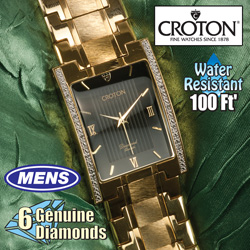 Mens Croton Diamond/Gold Watch&nbsp;&nbsp;Model#&nbsp;CN307426YLBK