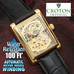 Croton Automatic Rectangle Watch Model# CI331066BSSK