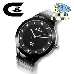 Mens 6 Diamond Watch Model# CS328018BKBD