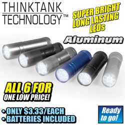 6 Pack Of 9 LED Flashlights&nbsp;&nbsp;Model#&nbsp;KC98022