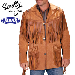 Boar Leather Fringe Jacket - Bourbon Model# 758-BOURBON