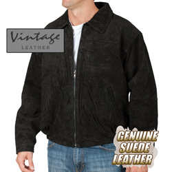 Black Suede Bomber Jacket&nbsp;&nbsp;Model#&nbsp;23730-BLACK