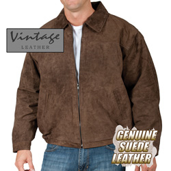 Brown Suede Bomber Jacket Model# 23730-BROWN