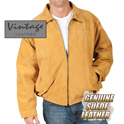 Cognac Suede Bomber Jacket&nbsp;&nbsp;Model#&nbsp;23730-COGNAC