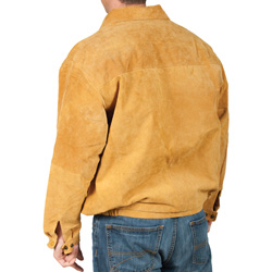 Cognac Suede Bomber Jacket&nbsp;&nbsp;Model#&nbsp;23730-COGNAC