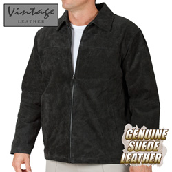 Mens Black Suede Jacket Model# 23712-BLACK