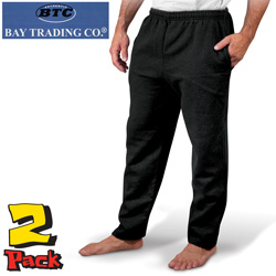 Mens 2 Pack Black Fleece Pants Model# 1401-BLACK