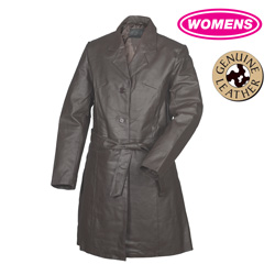 Womens Leather Trench Coat Model#