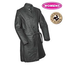 Womens Leather Trench Coat