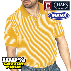 Chaps Orange Stripe Polo Model# MS2CH-208-ORANGE