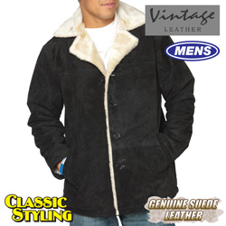 Suede Shearling Jacket - Black Model# 23600-BLACK