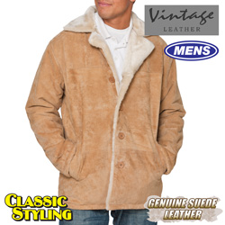 Suede Shearling Jacket - Beige&nbsp;&nbsp;Model#&nbsp;23600-BEIGE